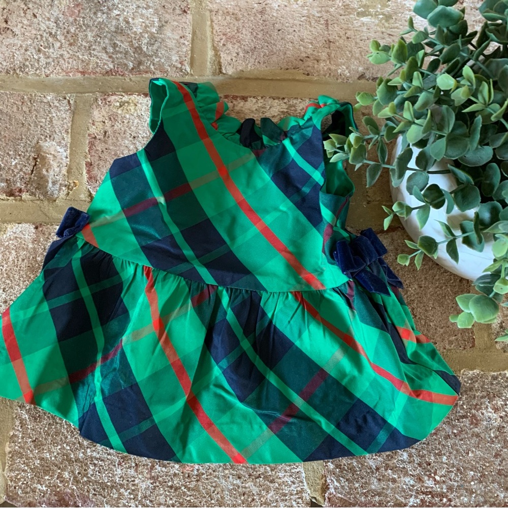 Janie and Jack | Plaid Green & Red Christmas Top | 3-6 Months